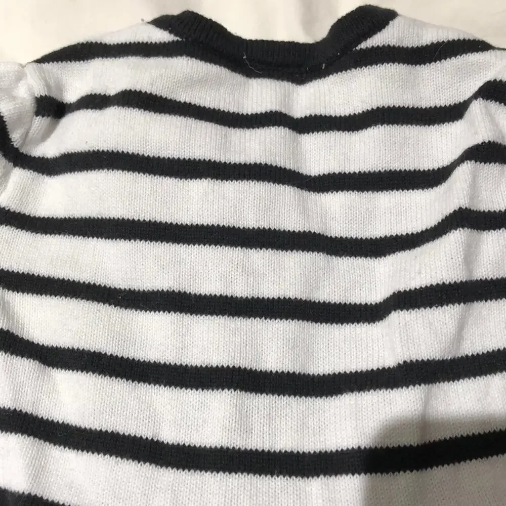 Gymboree Blk/white strip peplum sweater worn once